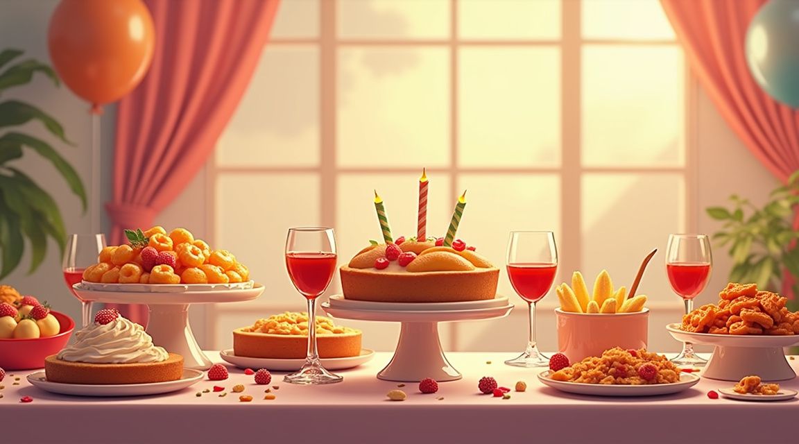 ideias de cardápio para buffet de festa de aniversário - Ilustração detalhada sobre ideias de cardápio para buffet de festa de aniversário
